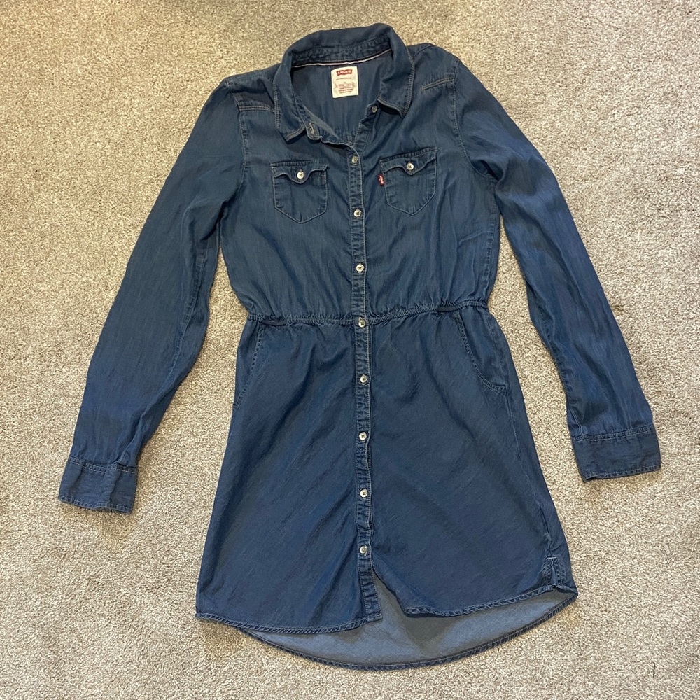Levi's Dark Blue Button-Down Dress